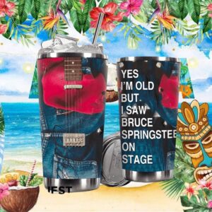 Bruce Springsteen “Born In The USA” Denim Guitar Fan Quote Tumbler