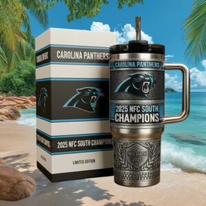 Carolina Panthers 2025 NFC South Champions Limited Edition Steel Tumbler