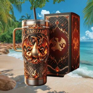 Charizard Born of Flame 3D Embossed 40oz Tumbler & Box