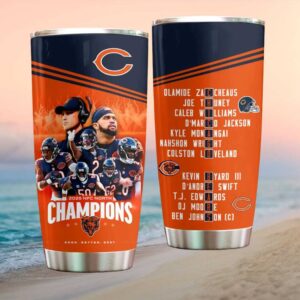 Chicago Bears 2025 NFC North Champions Team Roster Photo Tumbler