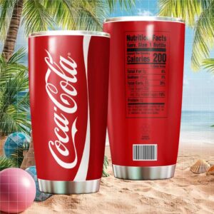 Classic Coca Cola Red Label with Nutrition Facts Novelty Insulated Tumbler