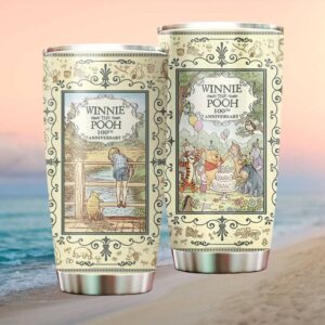 Classic Winnie the Pooh 100th Anniversary Vintage Storybook Illustration Tumbler