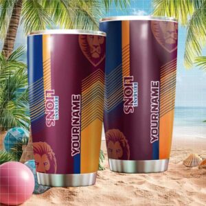 Custom Brisbane Lions AFL Personalised Fan Stainless Steel Tumbler
