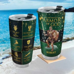 Custom Full Armor of God Christmas Knight Tumbler Religious Holiday Gift