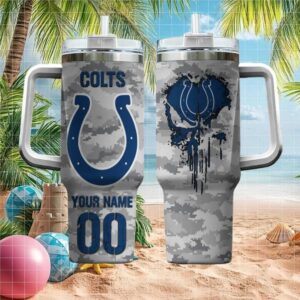Custom Indianapolis Colts Tumbler Digital Camo Personalized Name & Number