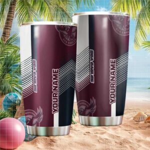 Custom Name Manly Warringah Sea Eagles NRL Tumbler Personalized Fan Gift