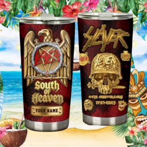 Custom Name Slayer South Of Heaven 44th Anniversary Golden Eagle Tumbler