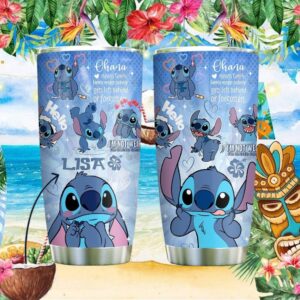 Custom Name Stitch “I'm Not Weird I'm Limited Edition” Blue Tumbler