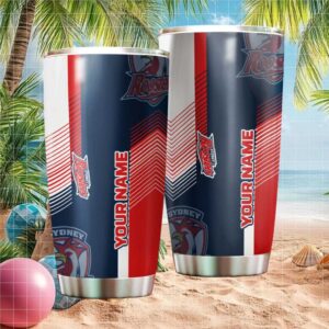 Custom Name Sydney Roosters NRL Tumbler Personalized Supporter Gear