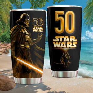Darth Vader Star Wars 50th Anniversary Gold Edition Stainless Steel Tumbler