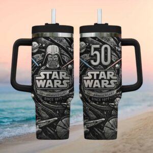 Darth Vader Star Wars 50th Anniversary Silver Edition Commemorative Tumbler