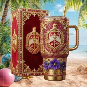 Delta Sigma Theta Sorority Luxury 3D Jeweled Tumbler with Collector's Box