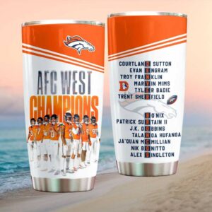Denver Broncos AFC West Champions Roster Stainless STumblerl Tumbler