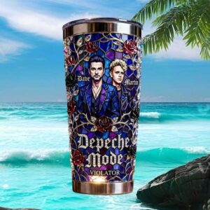 Depeche Mode Violator Era Stained Glass Style Dave and Martin Tumbler
