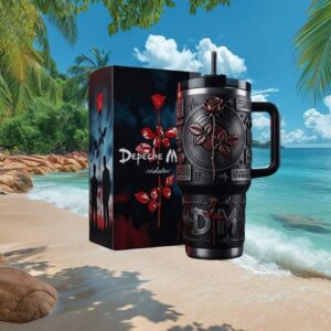 Depeche Mode Violator Rose 3D Textured 40oz Tumbler Synth Pop Music Fan Gift