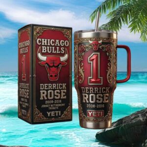 Derrick Rose Chicago Bulls #1 Jersey Retirement Tribute Commemorative 40oz Tumbler
