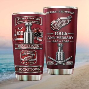 Detroit Red Wings 100th Anniversary 1926 2026 Hockeytown Champions Tumbler