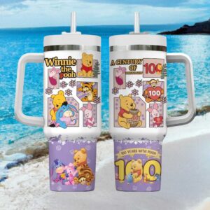 Disney Winnie the Pooh “A Century of Friendship” Purple 40oz Tumbler