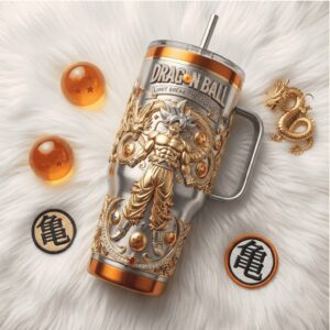 Dragon Ball Z Super Saiyan Goku 3D Engraved Orange & Silver Tumbler