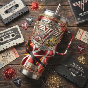 Eddie Van Halen Tribute “Frankenstrat” Guitar 40oz Insulated Tumbler