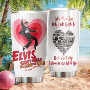 Elvis “Can't Help Falling In Love” Heart Lyric Word Art Tumbler