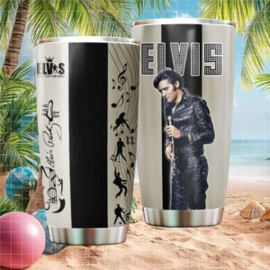 Elvis Presley '68 Comeback Special Black and Silver Tribute Tumbler