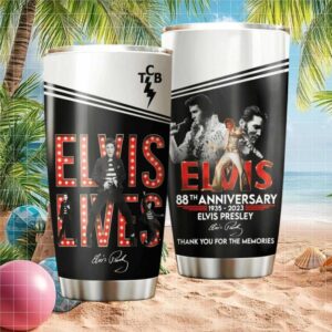 Elvis Presley 88th Anniversary Tribute Tumbler   Thank You For The Memories