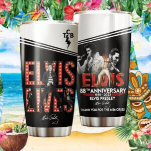 Elvis Presley 88th Anniversary Tribute Tumbler Thank You For The Memories