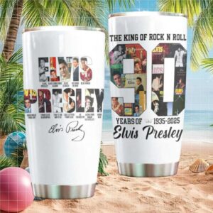 Elvis Presley 90 Years Anniversary 1935 2025 Legend Album Cover Tumbler