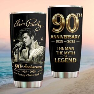 Elvis Presley 90th Anniversary 1935 2025 King of Rock n' Roll Legend Tumbler