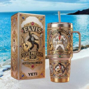 Elvis Presley 91st Anniversary “King of Rock 'n' Roll” 3D Custom Tumbler