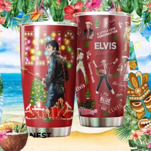 Elvis Presley Christmas Holiday Red Tumbler A Little Less Conversation