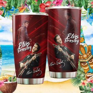 Elvis Presley Classic Rock 'n' Roll Guitar Solo Red Burst High Capacity Tumbler