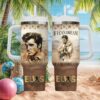 Elvis Presley Floral Tribute 40oz Tumbler “Take My Hand” Lyrics Leopard Print Base Elvis Presley Floral Tribute 40oz Tumbler “Take My Hand” Lyrics Leopard Print Base