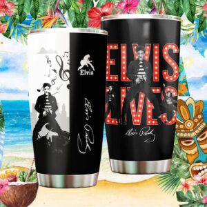 Elvis Presley Jailhouse Rock “Elvis Lives” Marquee Style Black Tumbler
