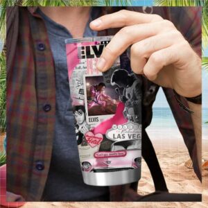 Elvis Presley Las Vegas Scrapbook Collage Heartbreak Hotel Tumbler