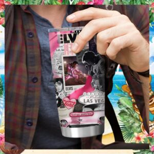 Elvis Presley Las Vegas Scrapbook Collage Heartbreak Hotel Tumbler