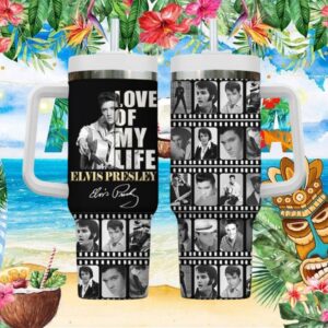 Elvis Presley “Love of My Life” Black & White Film Strip Photo Tumbler