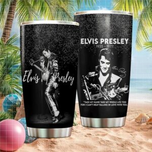 Elvis Presley Memorial “Falling in Love” Black & White Tribute Tumbler