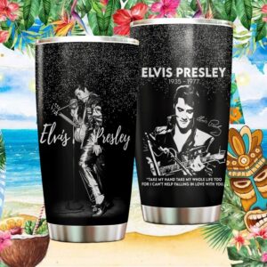 Elvis Presley Memorial “Falling in Love” Black & White Tribute Tumbler