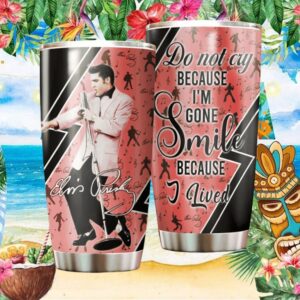 Elvis Presley “Smile Because I Lived” Pink Musical Note Tumbler