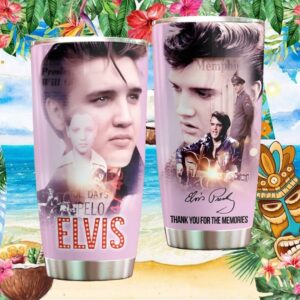 Elvis Presley “Thank You For The Memories” Memphis Military & Stage Photo Tumbler