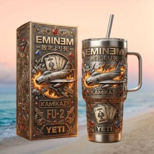 Eminem Kamikaze Fighter Jet Luxury Metal 40oz Tumbler