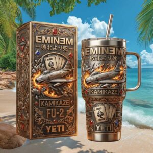 Eminem Slim Shady Kamikaze Album Art 3D Engraved Tumbler with Display Box