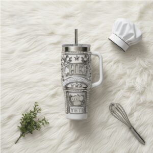 Executive Chef Culinary Excellence 3D Silver Embossed 40oz Tumbler