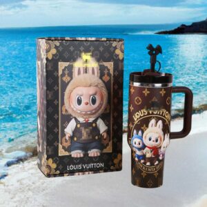 Fashion Label Monogram Trio Bunny Friends Cartoon 40oz Tumbler with Handle