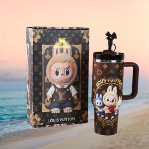 Fashion Label Monogram Trio Bunny Friends Cartoon 40oz Tumbler with Handle