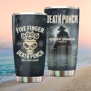 Five Finger Death Punch 20th Anniversary World Tour 2026 Skull Tumbler