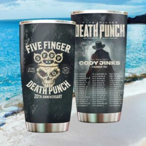 Five Finger Death Punch 20th Anniversary World Tour 2026 Skull Tumbler