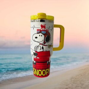 Flying Ace Snoopy Pilot Red Doghouse Design Custom Travel Tumbler